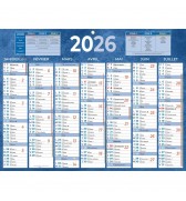 PLAQUE CALENDRIER 7 MOIS / FACE 32X42 CM
