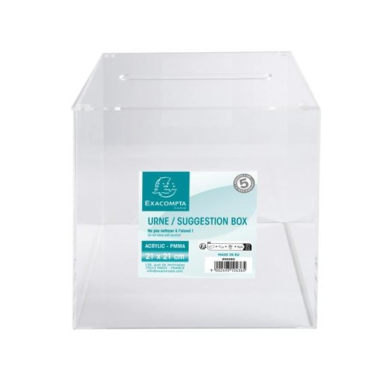 URNE TRANSPARENTE FERMETURE SIMPLE 21X21X21cm