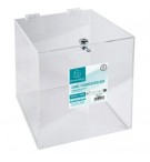 URNE TRANSPARENTE FERMETURE A CLEF 25X25X25cm