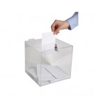 URNE TRANSPARENTE FERMETURE A CLEF 25X25X25cm