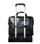 SACOCHE 1 COMPARTIMENT CUIR NOIR