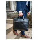 SACOCHE 1 COMPARTIMENT CUIR NOIR