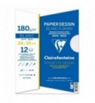 PAPIER DESSIN BLANC A GRAIN 240X320 180G/POCH12F