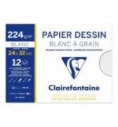 PAPIER DESSIN BLANC 240X320 224G / POCH 12F