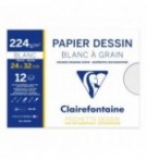 PAPIER DESSIN BLANC 240X320 224G / POCH 12F