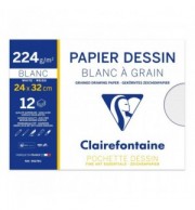 PAPIER DESSIN BLANC 240X320 224G / POCH 12F