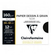 PAPIER DESSIN NOIR 240X320 160G / POCH 12F