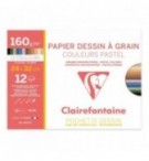 PAPIER DESSIN COUL PASTEL ASS 240X320 160G / POCH 12F