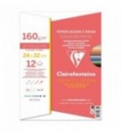 PAPIER DESSIN COUL PASTEL ASS 240X320 160G / POCH 12F