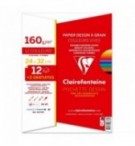 PAPIER DESSIN COUL VIVES ASS 240X320 160G / POCH 12F