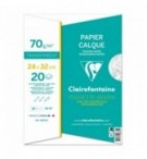 20 feuilles papier calque 24 x 32 cm  75g A4+ Clairefontaine 96872C