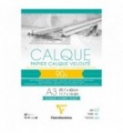 Bloc collé 50 feuilles Papier Calque A3 hautement transparent Clairefontaine 97134C