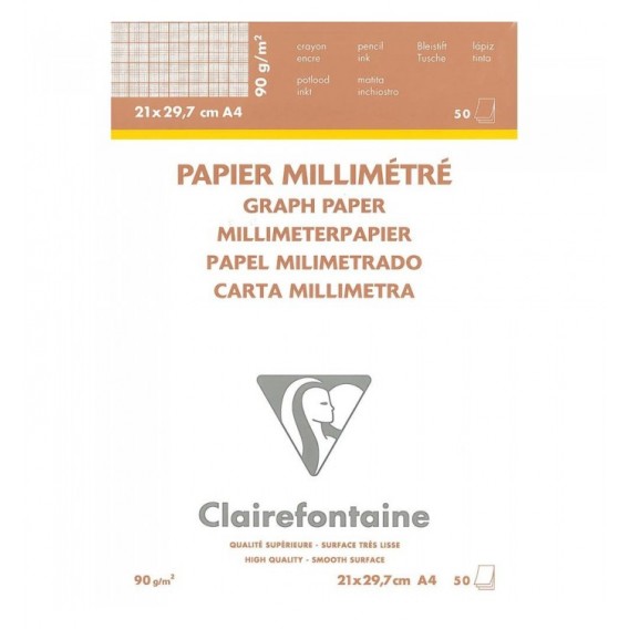 PAPIER MILLIMETRE 210X297 90G / BLOC 50F