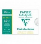 Pochette 12 Feuilles A4 papier calque hautement transparent A4 96853C Clairefontaine