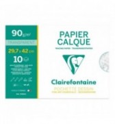 Pochette 10 feuilles papier à dessin calque A3 90G 97883C Clairefontaine
