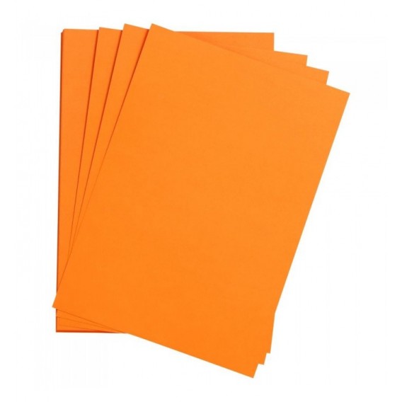 FEUILLE DESSIN A GRAIN 50X65 ORANGE 160G