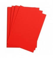 FEUILLE DESSIN A GRAIN 50X65 ROUGE VIF 160G