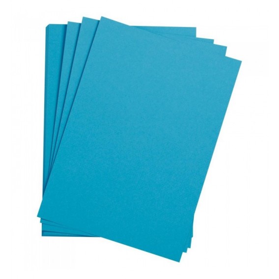 FEUILLE DESSIN A GRAIN 50X65 BLEU TURQUOISE 160G