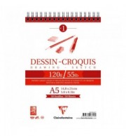 BLOC DESSIN CROQUIS SPIRALE A5 50 FEUILLES 125G