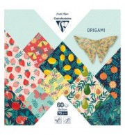 PAPIER ORIGAMI 60 FEUILLES 15 X 15 CM JARDIN FRUITE
