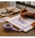 ADHESIF DE MASQUAGE PAPIER DE RIZ 19mmX50m MAUVE