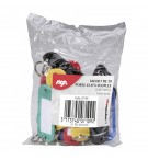Sachet de 20 Porte-clés plastique coloris assortis 56 x 22 mm