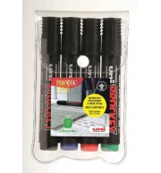 POCHETTE 4 MARQUEURS ASSORTIS POINTE OGIVE PROCKEY