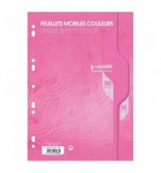 FEUILLETS MOBILES SEYES 80 G ROSE A4 / PAQ 50