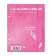 FEUILLETS MOBILES 17X22 80G ROSE / PAQ 50