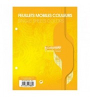 FEUILLETS MOBILES 17X22 80G JAUNE / PAQ 50