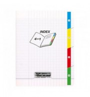 CAHIER POLYPRO 4 EN 1 - 4 ENCOCHES COULEURS 17X22cm 140P