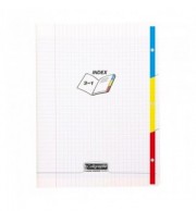 CAHIER POLYPRO 3 EN 1 - 3 ENCOCHES COULEURS 24X32cm 96P