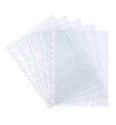 100 pochettes perforées A4 polypropylène lisse 7.5/100e incolore