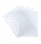 100 pochettes perforées A4 polypropylène lisse 7.5/100e incolore