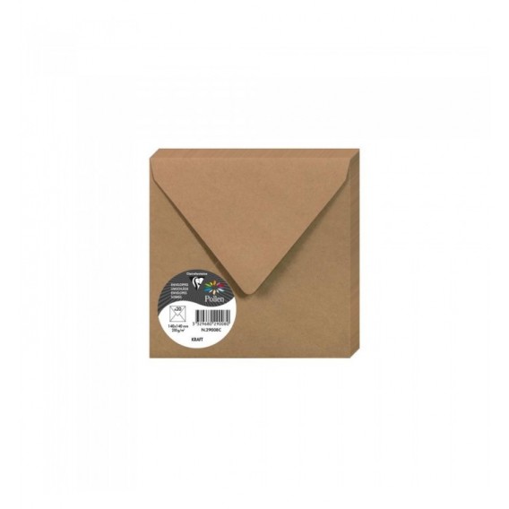 20 ENVELOPPES KRAFT 120G 140 X 140 MM