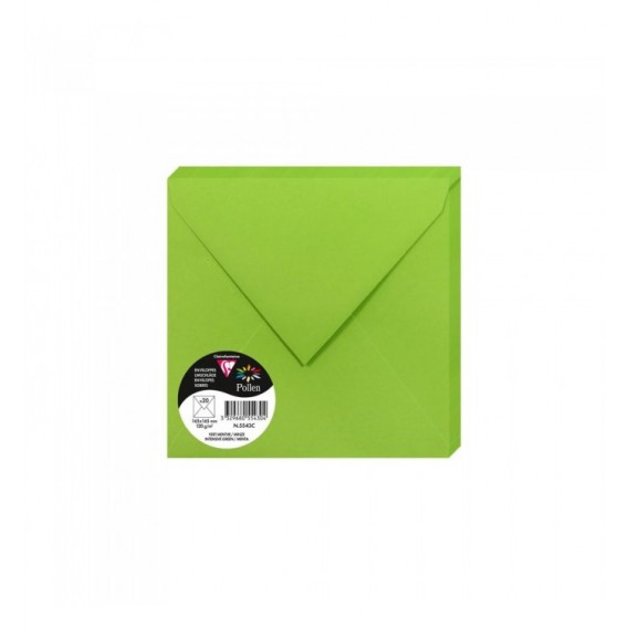 ENVELOPPE 165X165mm VERT MENTHE AUTO ADHESIVE 120G - PAQUET DE 50