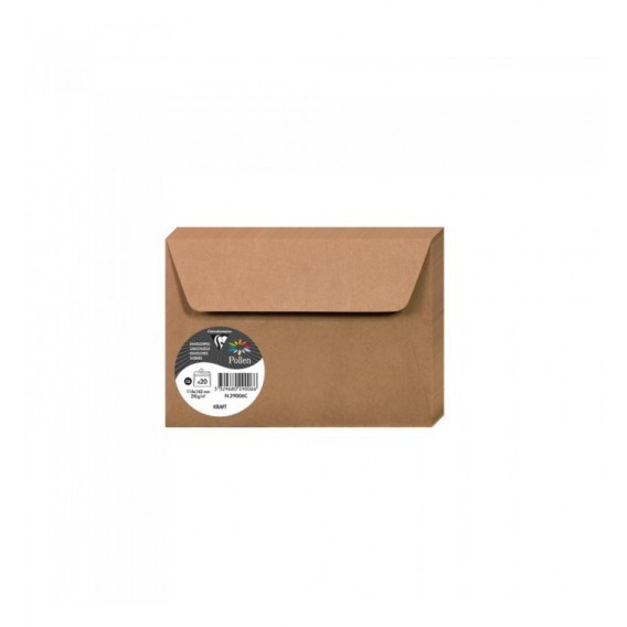 20 ENVELOPPES KRAFT 120G 114 X 162 MM