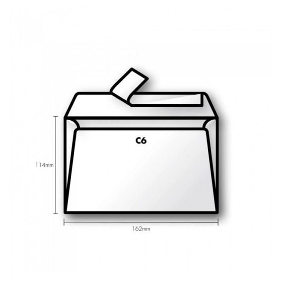 ENVELOPPE 114X162mm BLANCHE AUTO ADHESIVE 120G / 50
