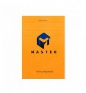 Bloc bureau master a7 74x105mm agrafe en-tete 100f 70gr 5x5 orange 10707C