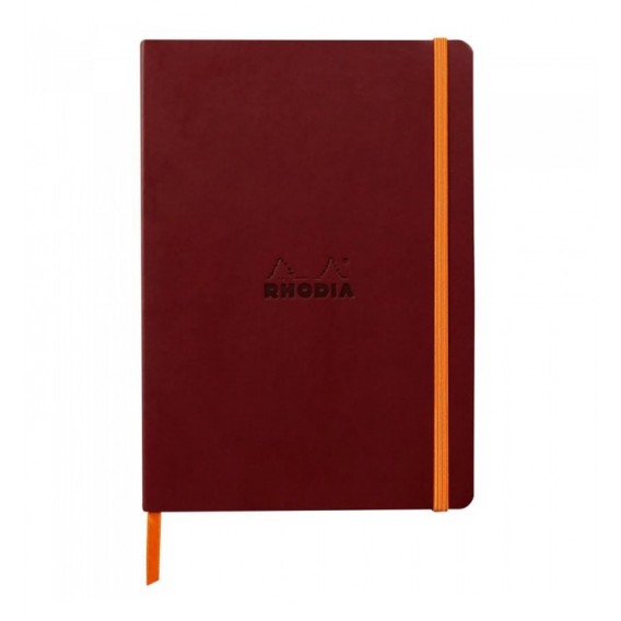 CARNET SOUPLE RHODIARAMA A5 160P LIGNE PAPIER IVOIRE 90G LIE DE VIN