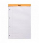 BLOC RHODIA LIGNE 210X318mm - 80G - PERFO 4 TROUS