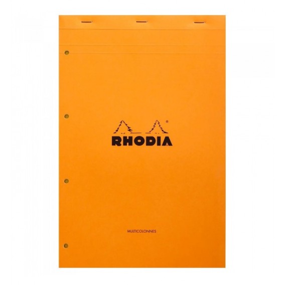 BLOC RHODIA 210X297mm AUDIT MULTICOLONNES FEUILLES JAUNES 80G