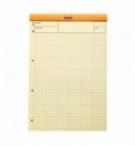 BLOC RHODIA 210X297mm AUDIT MULTICOLONNES FEUILLES JAUNES 80G