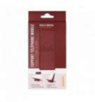 SUPPORT TELEPHONE MOBILE SIMILI CUIR RHODIARAMA LIE DE VIN