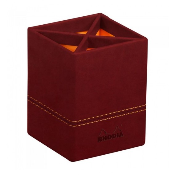 POT A CRAYONS SIMILI CUIR RHODIARAMA LIE DE VIN