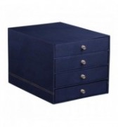 TRIEUR 4 TIROIRS SIMILI CUIR RHODIARAMA BLEU NUIT