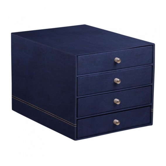 TRIEUR 4 TIROIRS SIMILI CUIR RHODIARAMA BLEU NUIT