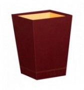 CORBEILLE A PAPIER SIMILI CUIR RHODIARAMA LIE DE VIN