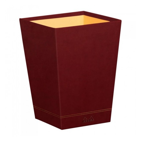 CORBEILLE A PAPIER SIMILI CUIR RHODIARAMA LIE DE VIN