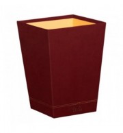 CORBEILLE A PAPIER SIMILI CUIR RHODIARAMA LIE DE VIN